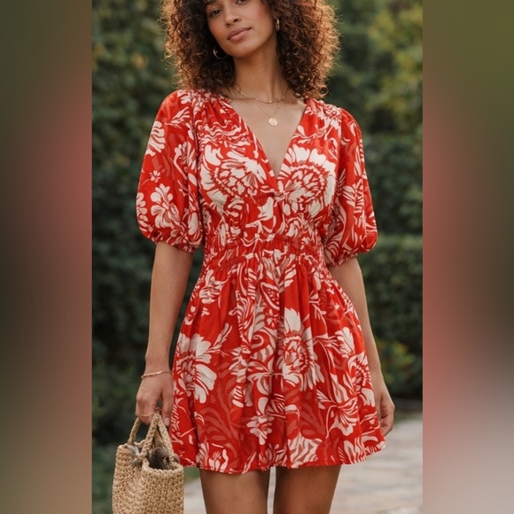 Abel The Label Dresses & Skirts - Anthropologie Abel the Label Floral Sundress Red Pink white size small